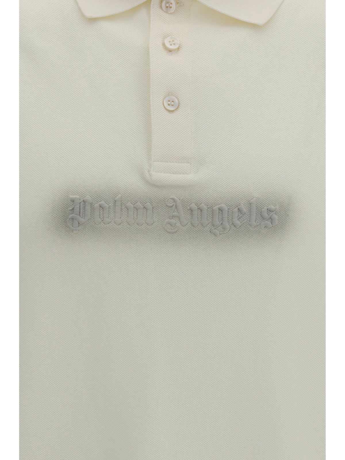 Palm Angels Cotton Polo with embroidered logo - Off White - Anthracite