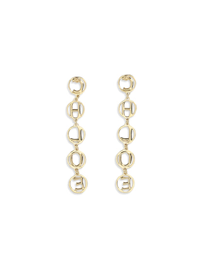 Chloé Script drop Earrings - Vintage Gold