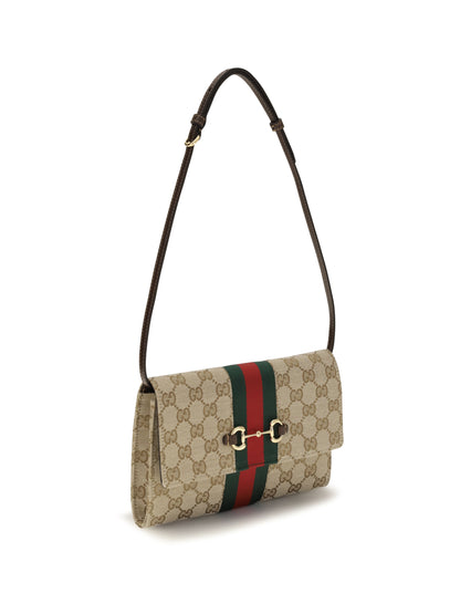 Gucci Horsebit Web Wallet with shoulder strap - V.Sand/Dk Br/Vrv/Blk