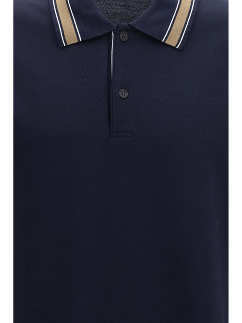 Ferragamo Cotton piqué Polo Shirt - Beige Patterned Medium