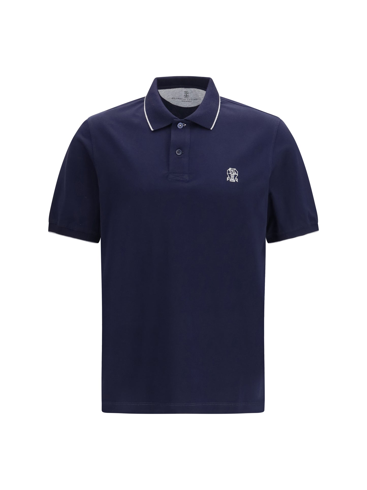 BRUNELLO CUCINELLI Polo in cotton jersey with short sleeves