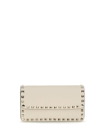 Valentino Garavani Rockstud Chain Wallet - Light Ivory