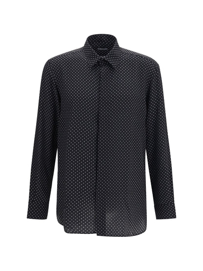 Tom Ford Silk crêpe de chine Polka-Dot Shirt - Black+White