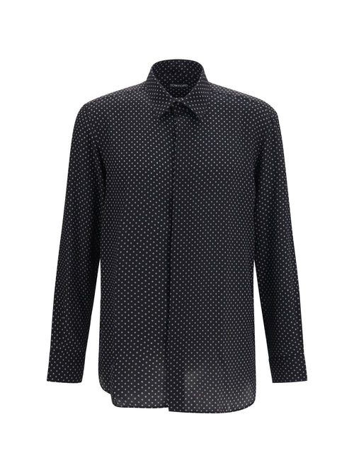 Tom Ford Silk crêpe de chine Polka-Dot Shirt - Black+White