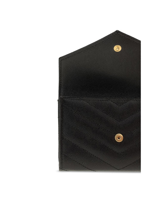 Saint Laurent Small Envelope Cassandre Wallet - Black