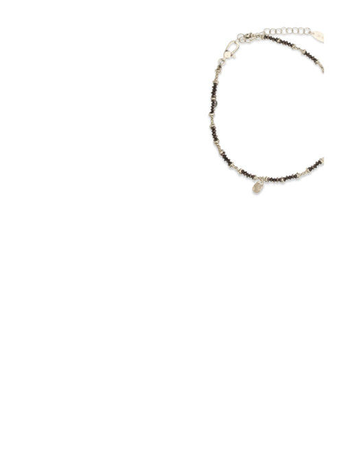 Brunello Cucinelli Hematite and 925 sterling silver Anklet - Ematite Brown+Oro Light