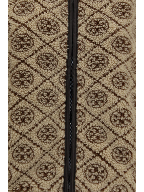 Tory Burch T Monogram Fleece Jacket - Oatmeal