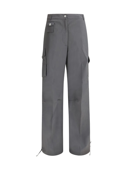 Ganni Stretch cotton cargo Pants - Quiet Shade