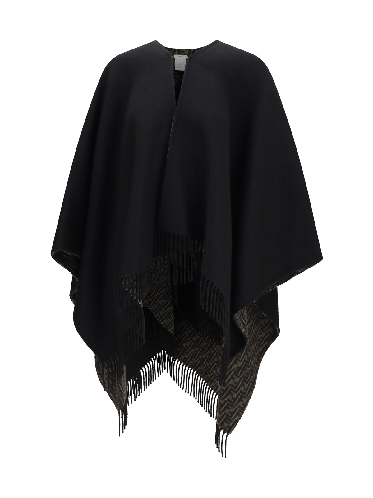 Fendi FF Zucca wool and cashmere Poncho - Tobacco Moro