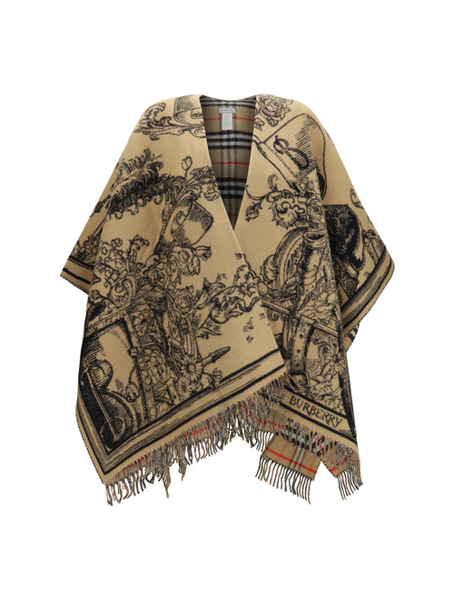 Burberry Wool Knight-motif Cape - Archive Beige
