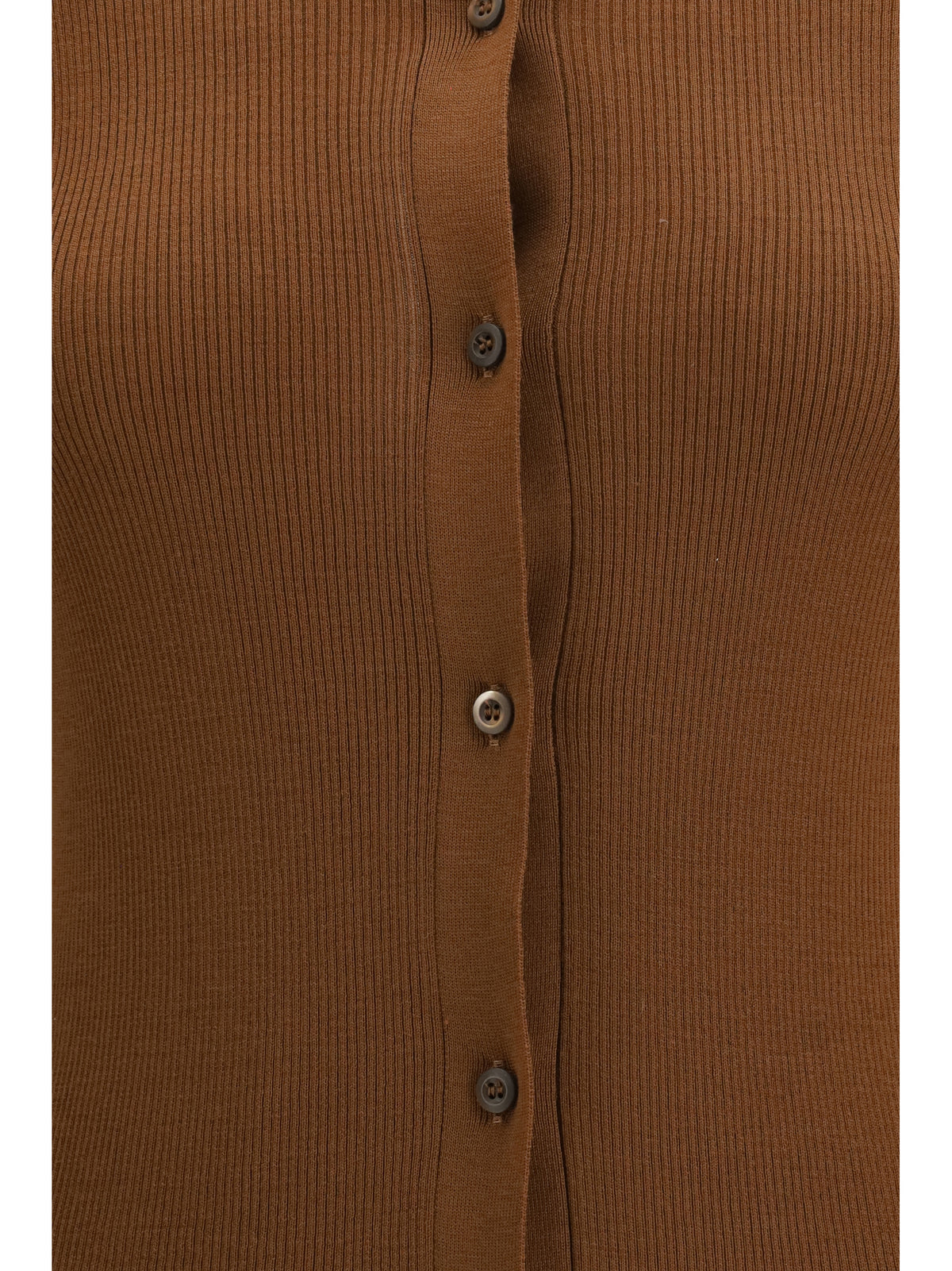 Prada Ribbed wool Cardigan - Tobacco