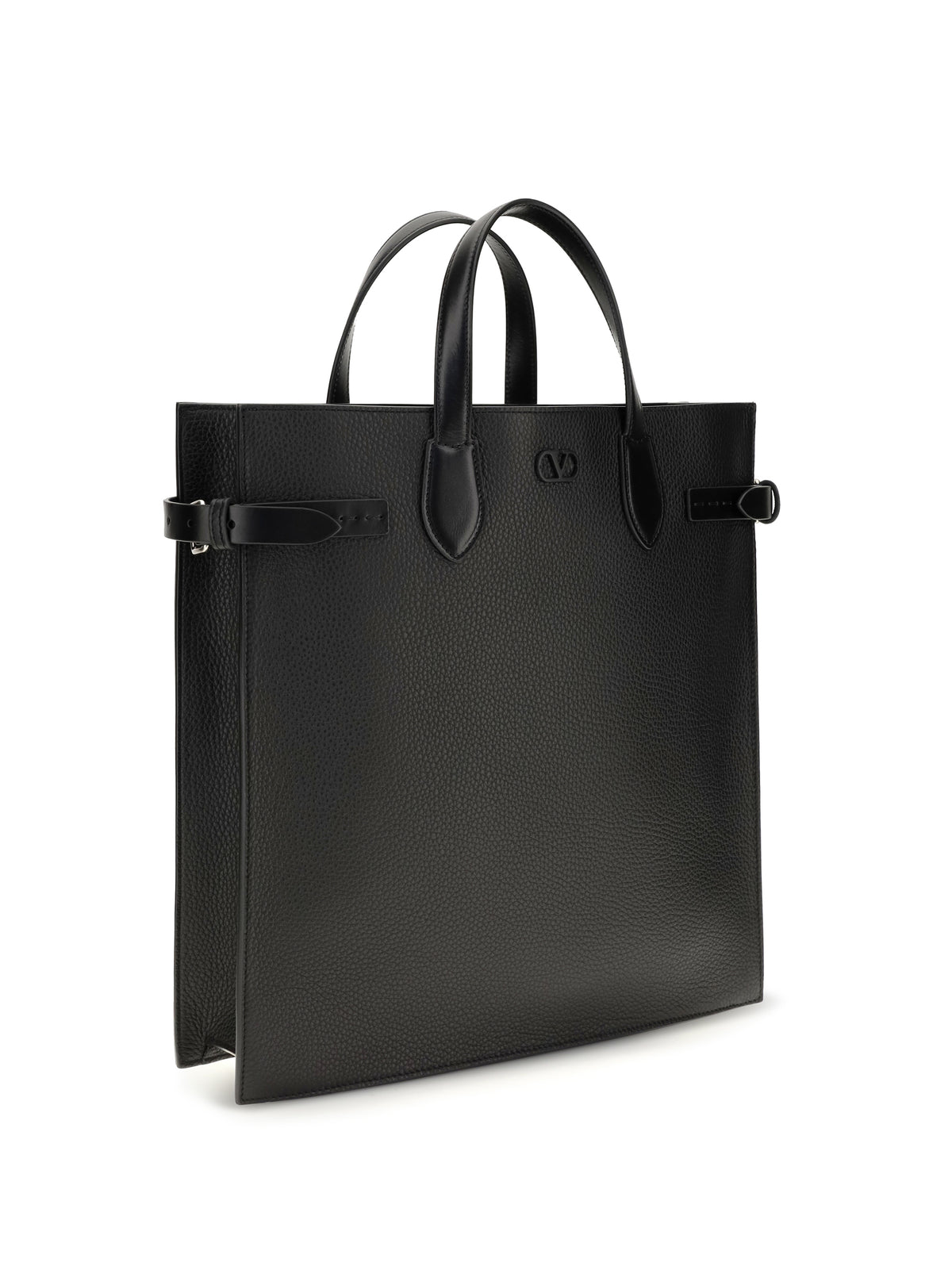 Valentino Garavani Medium Antibes grained leather Shopping Bag - Black