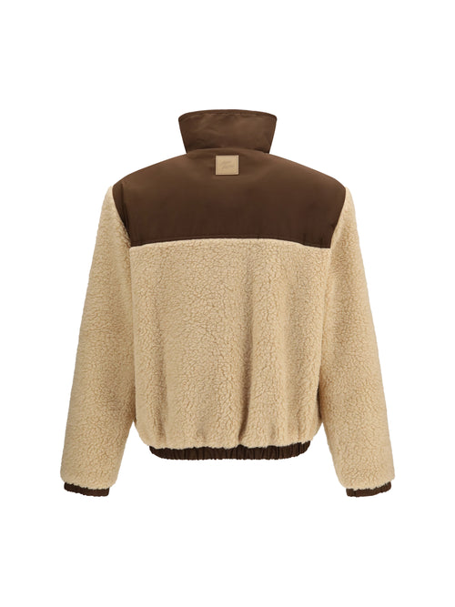 Ami Paris Fleece Jacket with nylon details - Beige Mastic