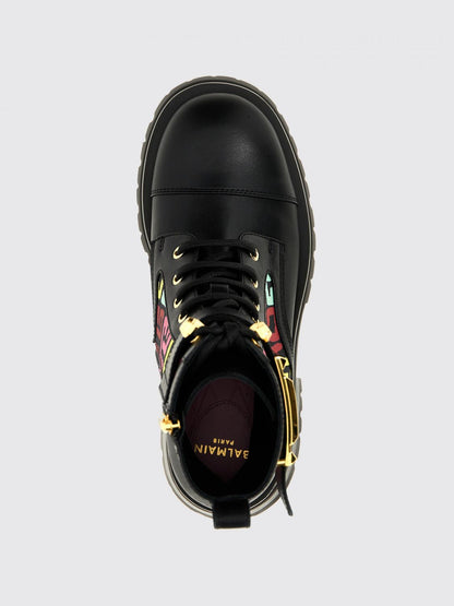 Balmain Flat Ankle Boots Woman Multicolor