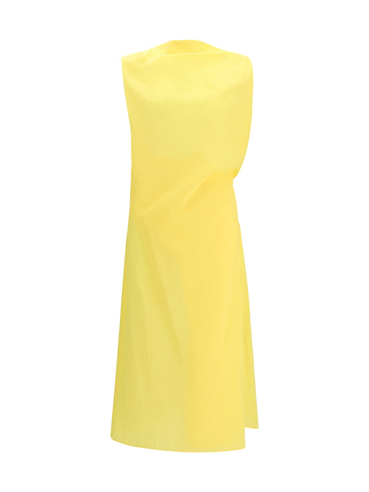 Jacquemus Drapped midi Dress - Yellow