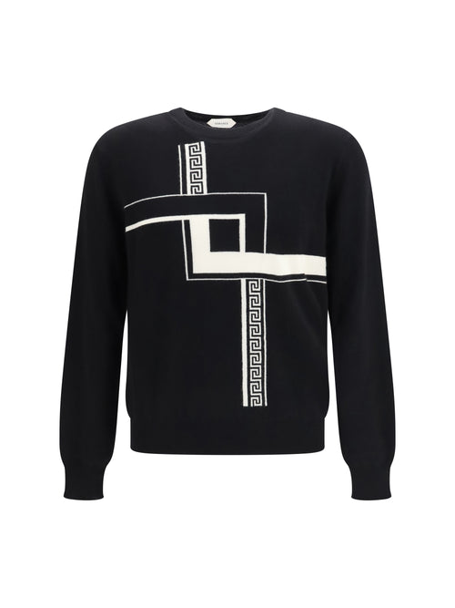 Versace Greca Incrocio Sweater - Black