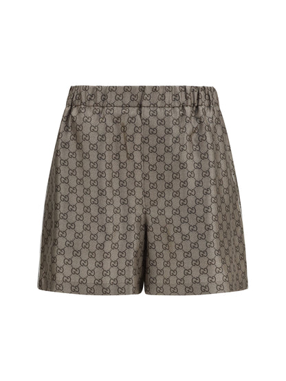 GUCCI Printed silk twill Shorts