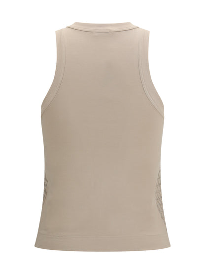 Brunello Cucinelli Top in cotton with luminous embroidery - Talco