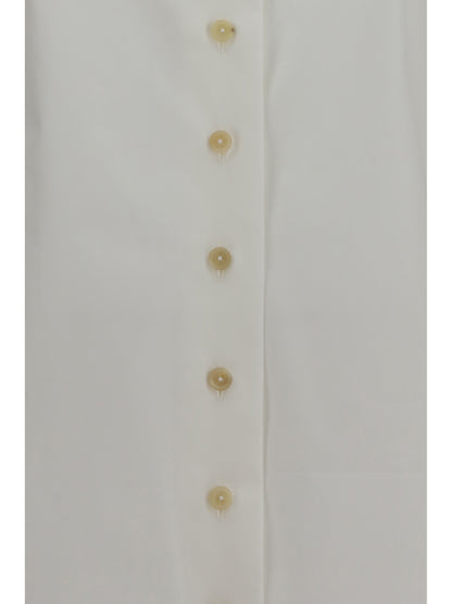 Khaite Ivy high-neck Shirt - Chalk