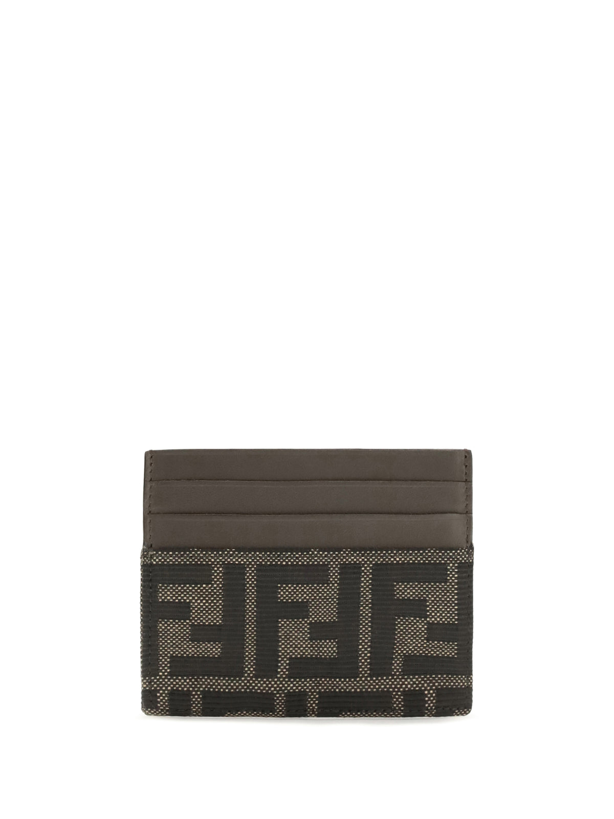 Fendi FF jacquard and leather Card Holder - Tab.Mr+Ebano