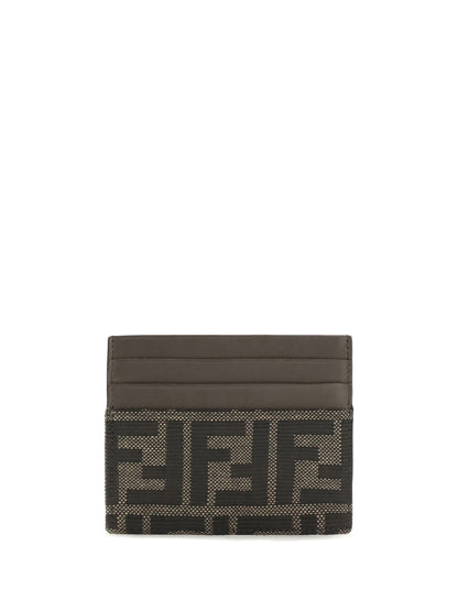 Fendi FF jacquard and leather Card Holder - Tab.Mr+Ebano
