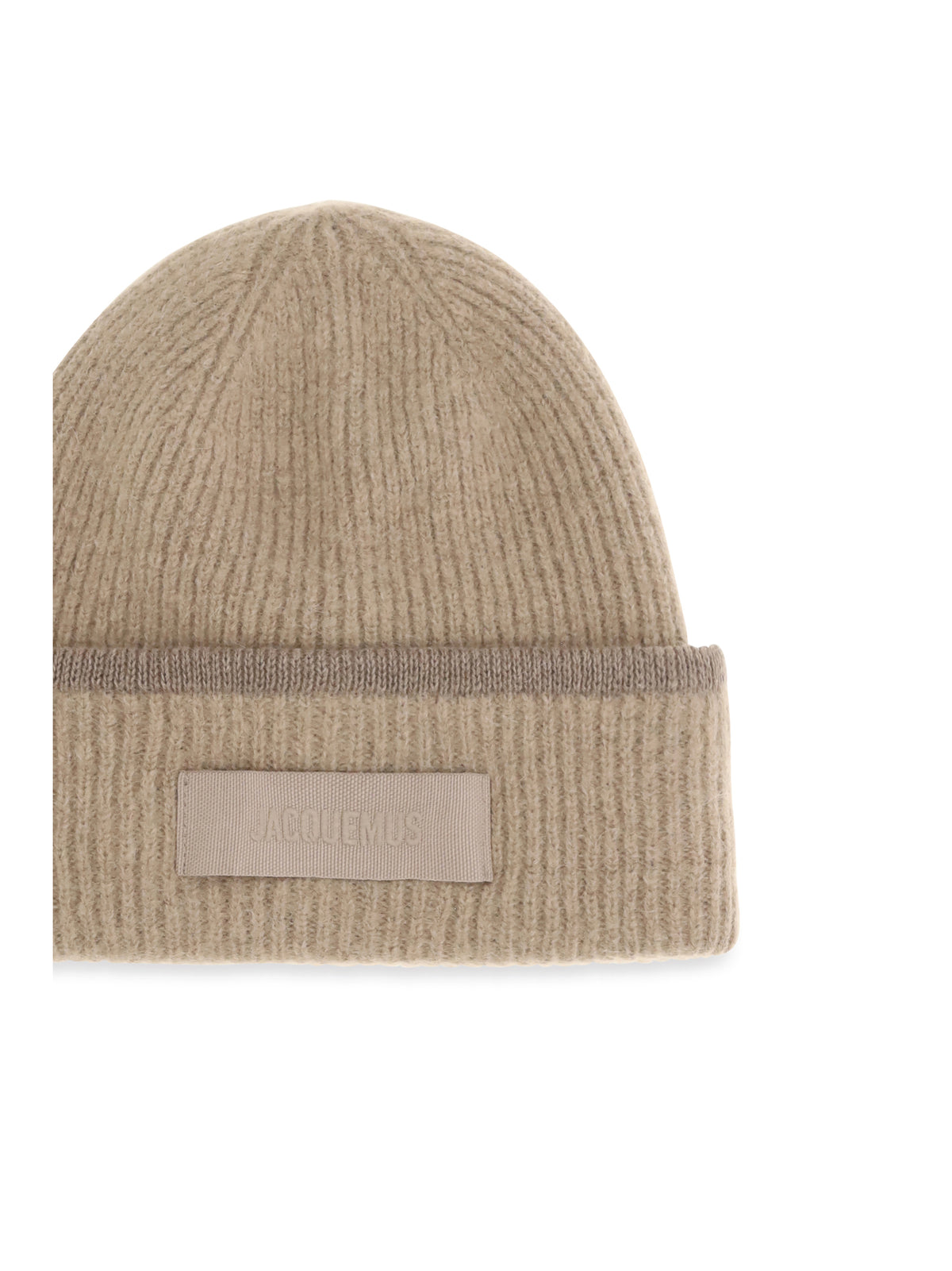 Jacquemus Gros Grain Ribbed Beanie - Beige