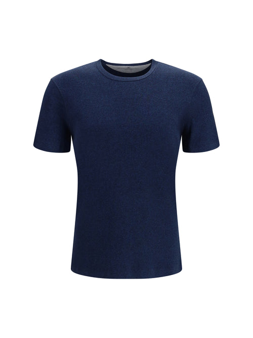 Brunello Cucinelli Denim-effect ribbed cotton jersey T-shirt - Navy