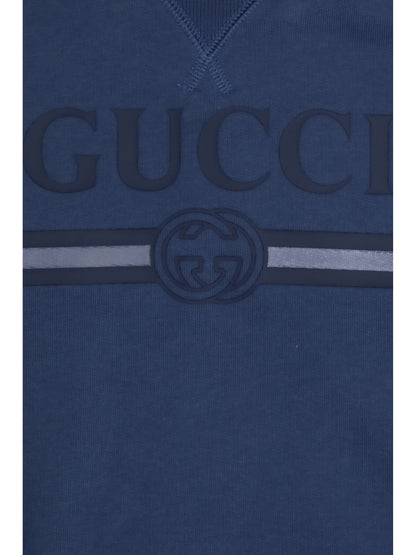 Gucci Cotton Hooded Sweatshirt with print for Boy - Brilliant Petroleum