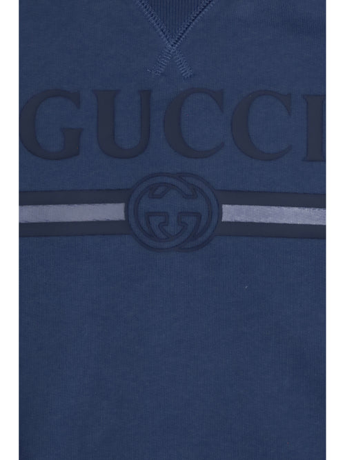 Gucci Cotton Hooded Sweatshirt with print for Boy - Brilliant Petroleum