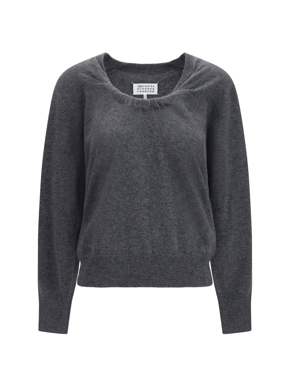 Maison Margiela Wool Sweater with gathered neckline - Medium Grey