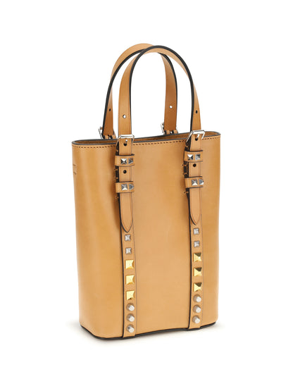 Valentino Garavani Rockstud mini Shoulder Bag - Natural Camel