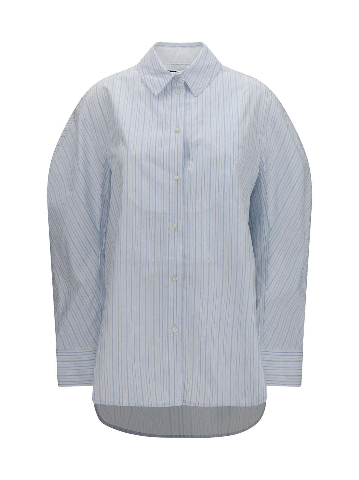 Jacquemus Citta cotton-poplin Shirt - Stripe Logo Light Blue/Wh