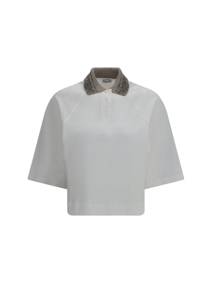 BRUNELLO CUCINELLI Polo with embellished collar