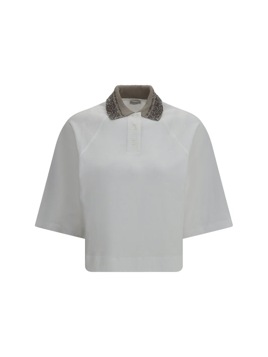 BRUNELLO CUCINELLI Polo with embellished collar