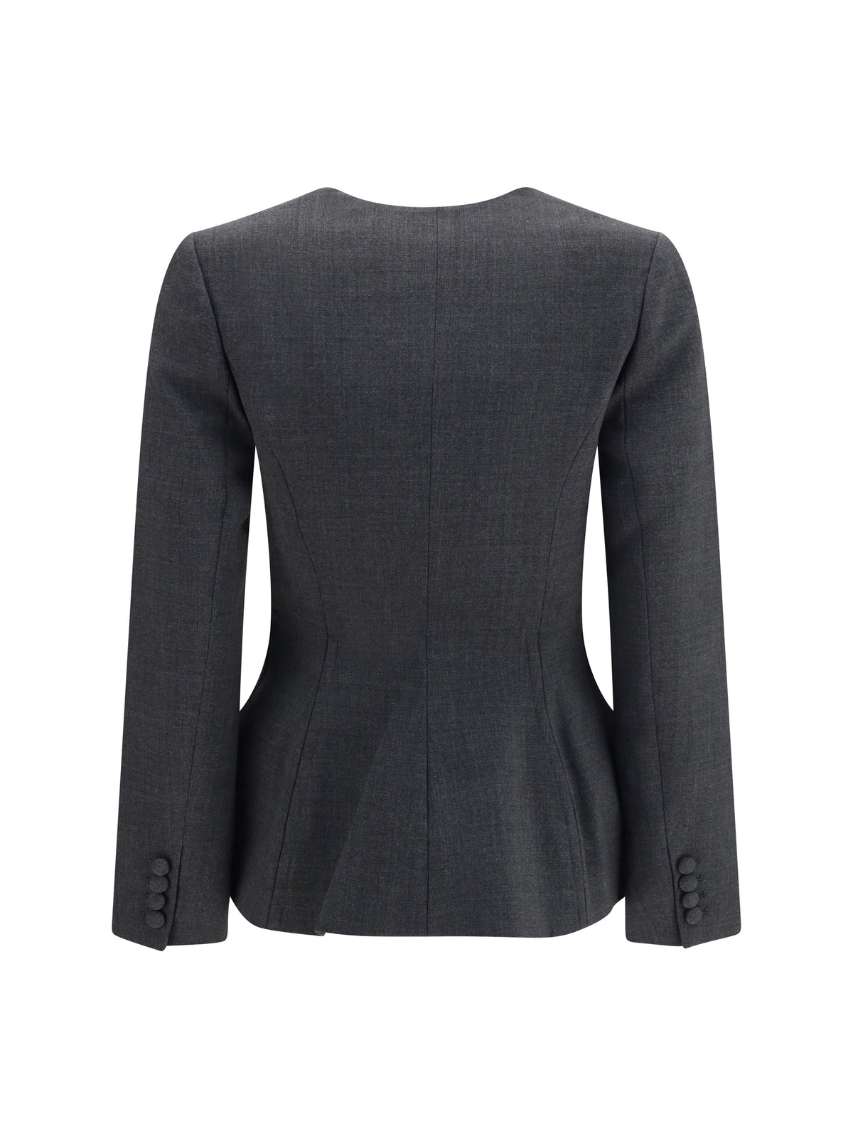 Self-Portrait Wool peplum Blazer - Grey