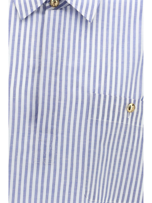 Valentino Short-sleeve Shirt with logo buttons - White/Navy
