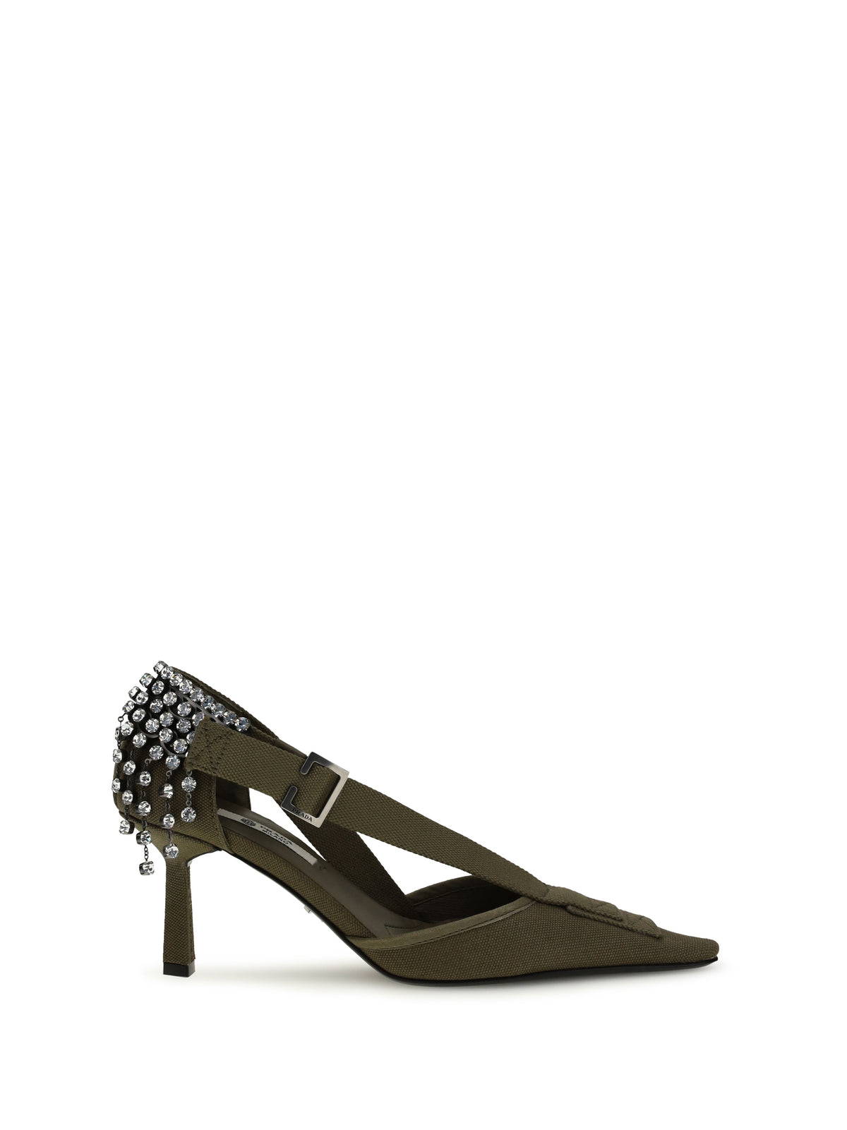 Prada Canvas Pumps with crystals - Military