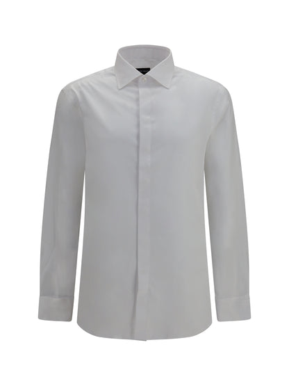 Giorgio Armani Shirt in soft cotton with French collar - Optical White