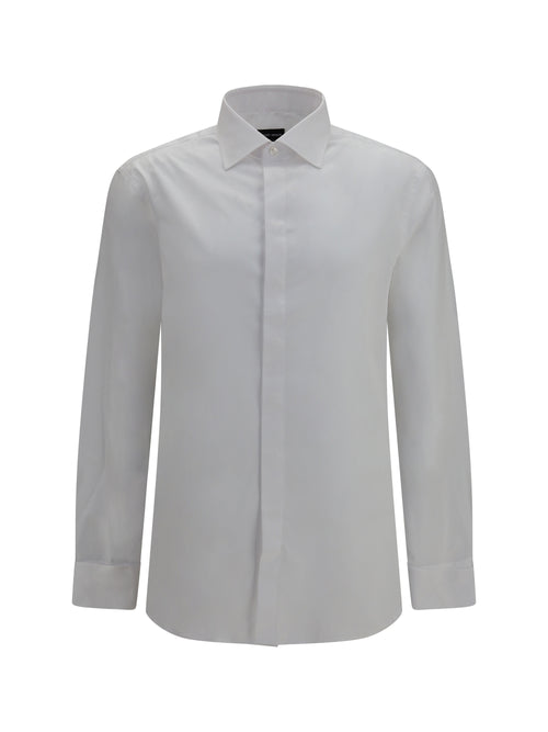 Giorgio Armani Shirt in soft cotton with French collar - Optical White