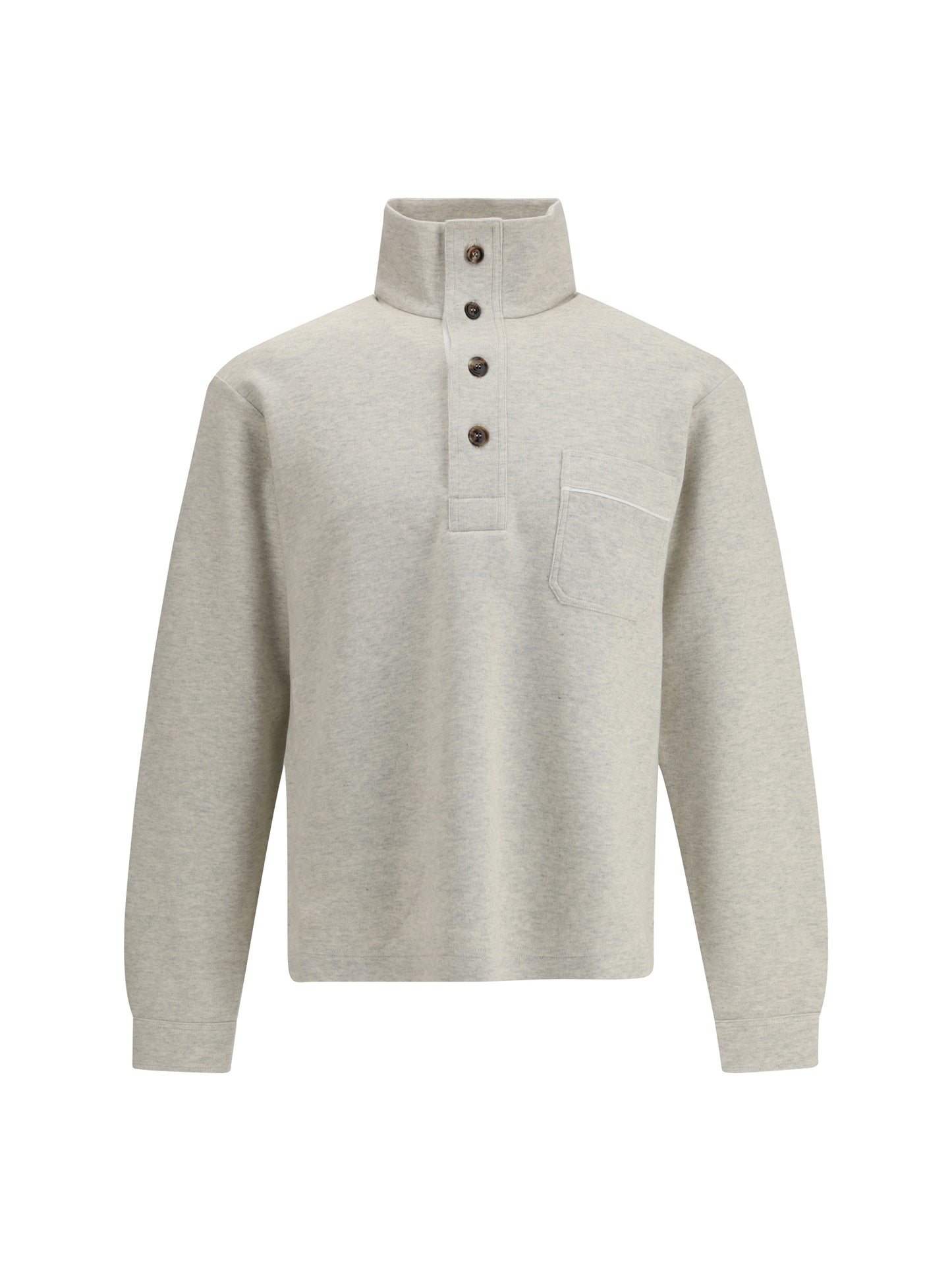 TOM FORD Cotton Sweatshirt with a partial front button closure