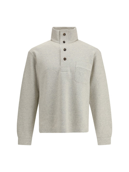 TOM FORD Cotton Sweatshirt with a partial front button closure