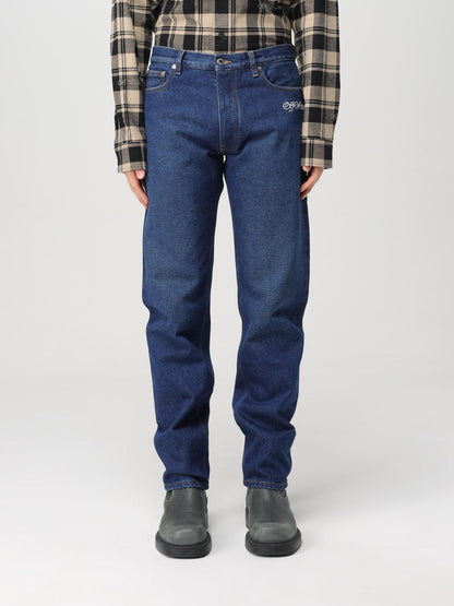 Off White Jeans Men Blue