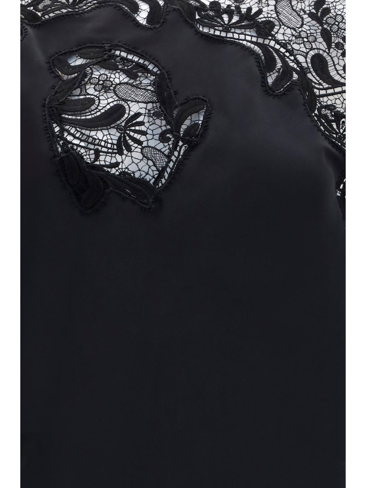 Ferragamo Silk Dress with lace - Black