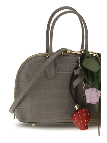 Self-Portrait Toast crocodile-effect leather Handbag - Grey