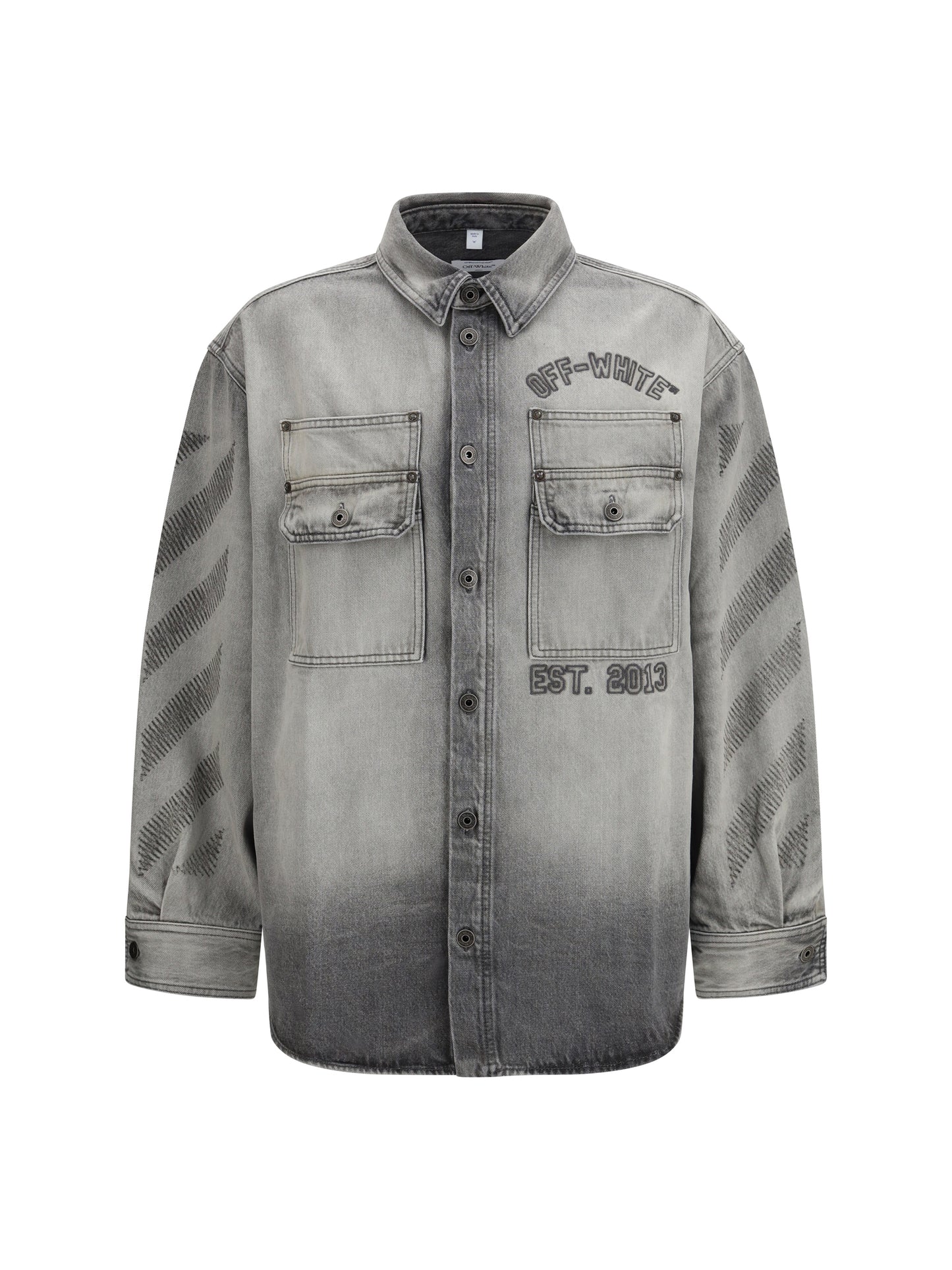 OFF-WHITE Diag Military Overshirt in denim