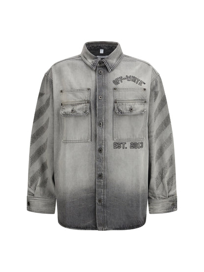 OFF-WHITE Diag Military Overshirt in denim