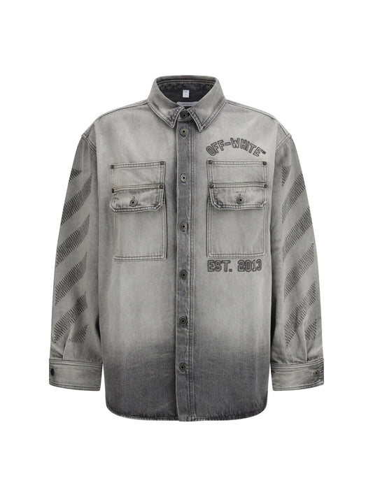 OFF-WHITE Diag Military Overshirt in denim