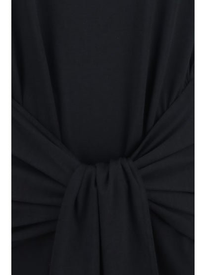 Toteme Draped-waist jersey T-shirt - Black