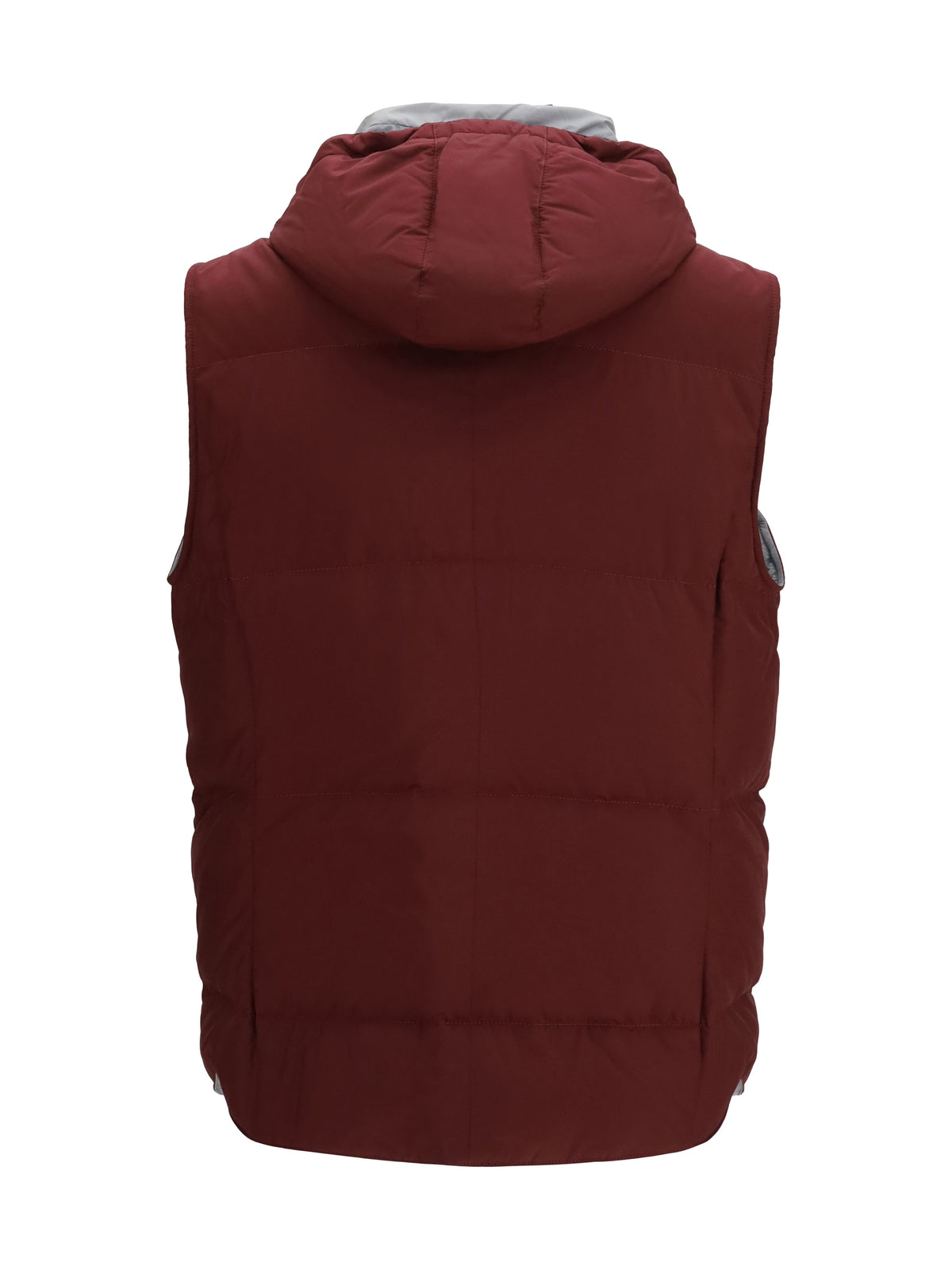 Brunello Cucinelli Sleeveless hooded Gilet - Burgundy