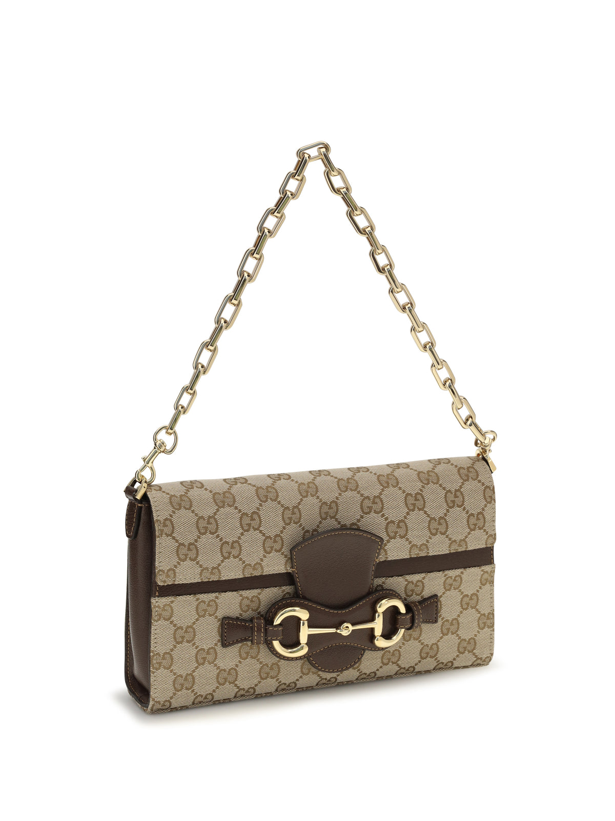 Gucci Medium Horsebit Ristretto Shoulder Bag - Vint.Sand/Dk Brown